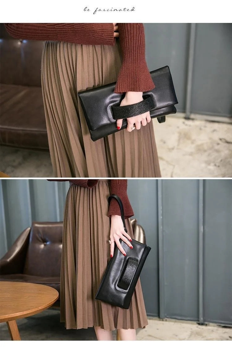 Designer bag clutch party purse bag genuine leather women large big dumplings crimping pillow bag pouch Cloud Bags