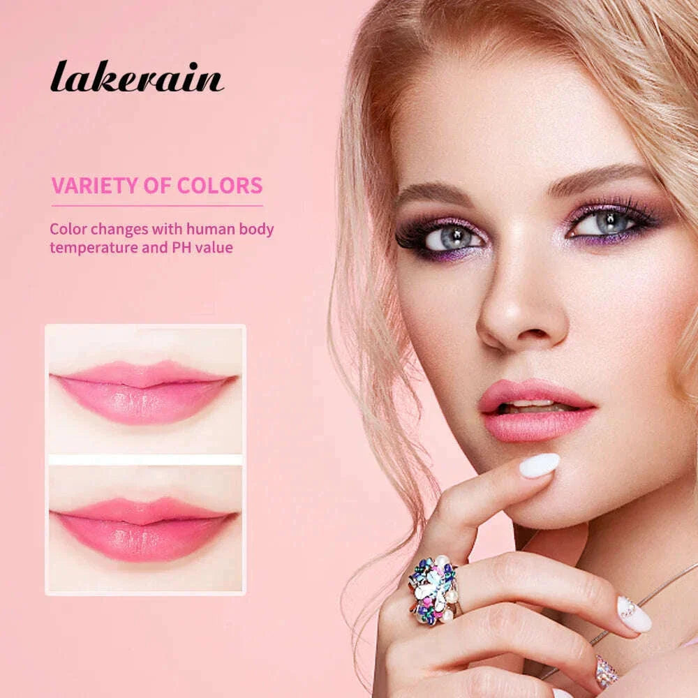lakerain 6 Colors Magic Lipstick Temperature Color Changing Lip Stain Gloss Moisturizing And Long Lasting Waterproof Lip Balm