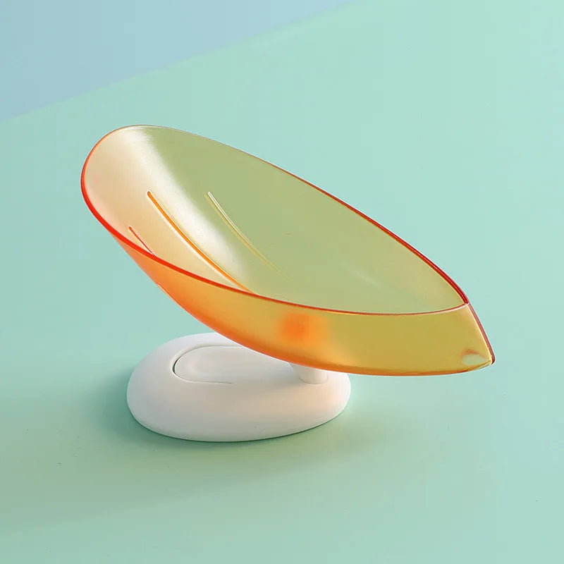 Suction Cup Soap Dish Box For Bathroom Shower Soap Holder with Drain Portable Leaf Shape Toilet Laundry Soap Rack Tray...