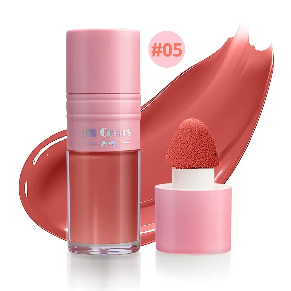 14 Colors Matte Liquid Blush Contour Highlighter Waterproof Long Lasting Sponge Brush Head High Pigment Blusher Brighten Bronzer