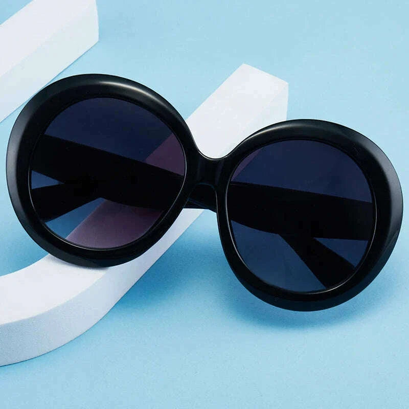 Retro Big Round Frame Sunglasses Lady Oversized Fashionable Street View Sunglasses Beach Resort Sunglasses