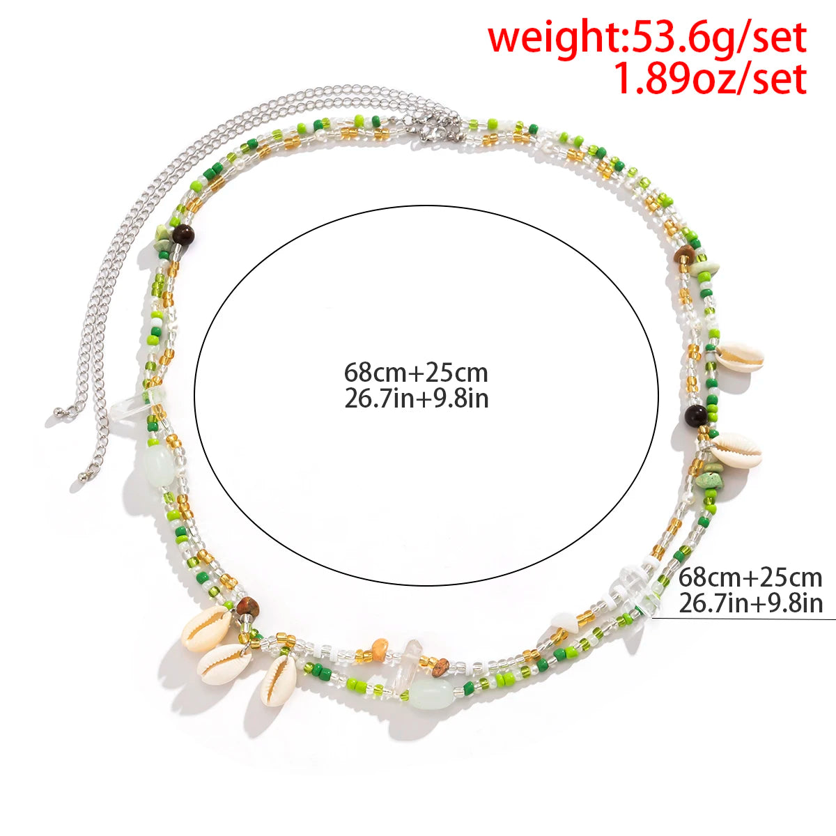 Bohemia Hand-woven Beaded Waist Beads Women's Fashion Simulation Shell Irregular Stone Belly Chain Sexy Body Chain...