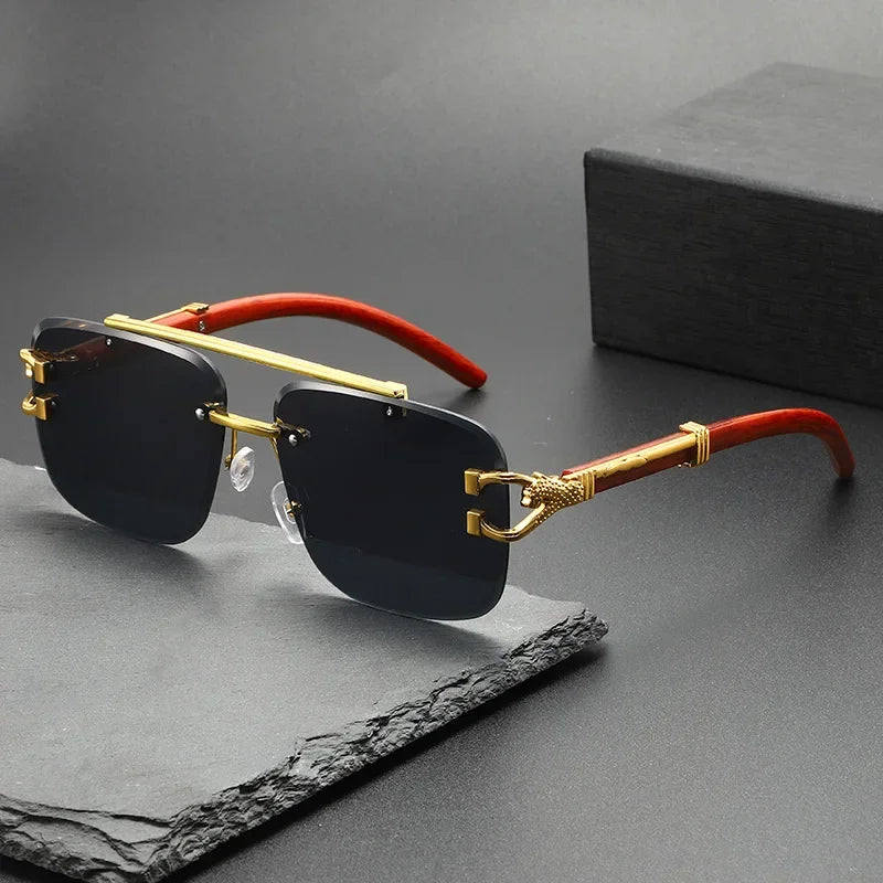 Fashion Rimless Luxury Brand Casual Sunglasses New Men Square Premium Eyewear Women Outdoor Driving Sun Glasses UV400 |...