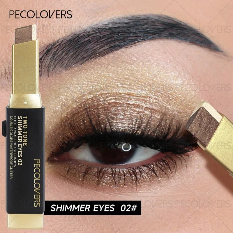 Two-color Push-pull Eye Shadow Stick, Multi-color Selection, One-touch Shape, Waterproof, Long-lasting and Natural