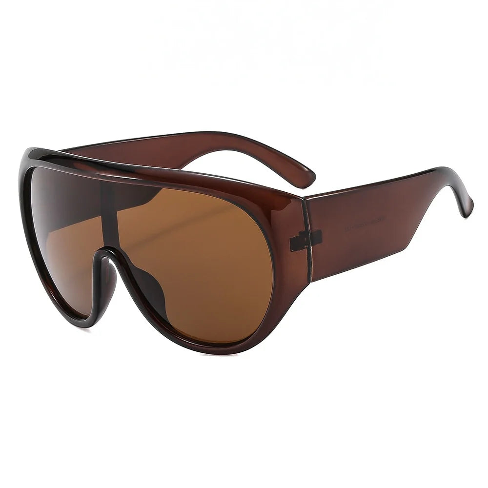 New Fashonable Oversized One-piece Luxury Sunglasses For Women Men Big Goggles Sports Sun Glasses Trendy Shades UV400 Eyewear - Kimlud