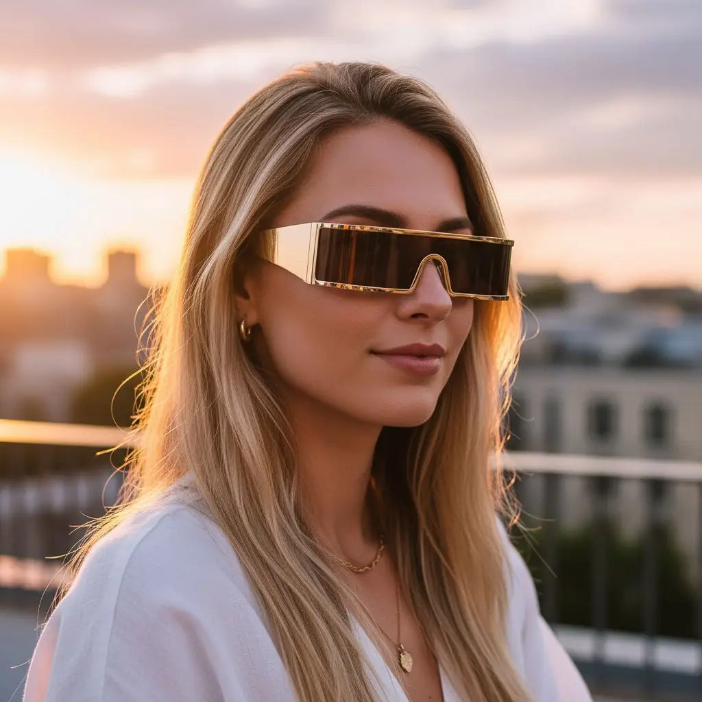 High-end Cyberpunk Style Men's Glasses, Fashionable Design with Future Tech Narrow Frames, Suitable for Parties and Gift-Giving