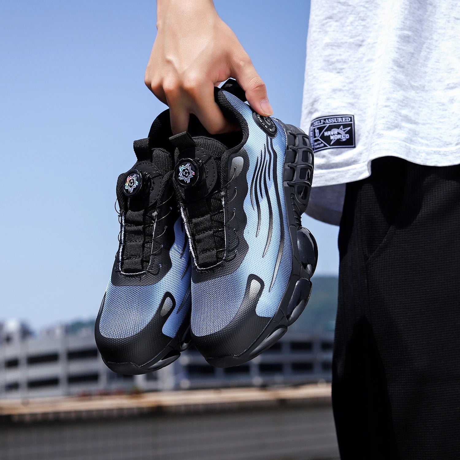 Big Size Men and Women Rotary Buckle Work Safety Shoes Men Air Soft Sole Lightweight Sneakers Protective Fashion Work Shoes