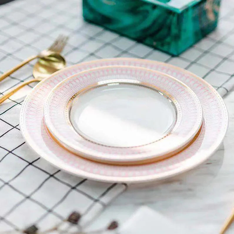 European style ceramic desserts, salad plates, restaurants, light luxury dishes, kitchen utensils - Kimlud