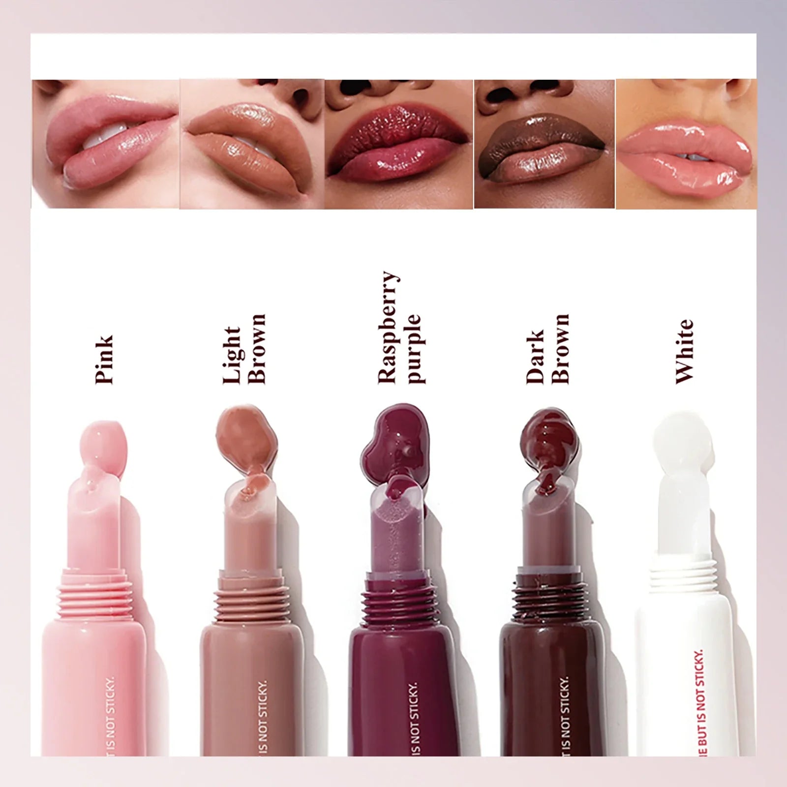 OCheal 5 colors Moisturizing Lip Mask Glaze Colored Lipstick Glass Colored Lip Gel Lip Balm Lipstick Lip Color Mouth Beauty