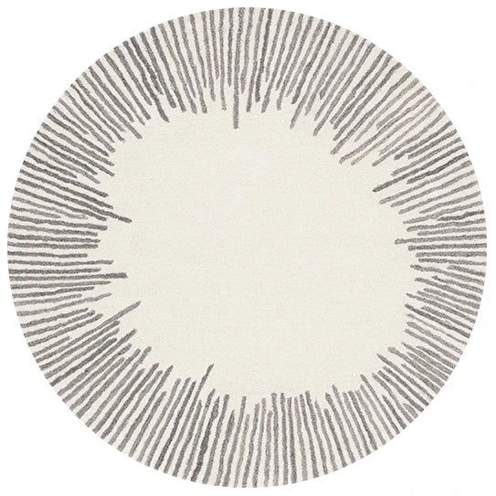 Home Thicken Non-slip Mat Modern Minimalist Carpets for Living Room Fluffy Soft Bedroom Decor Stripe Carpet Large Area Round Rug - Kimlud