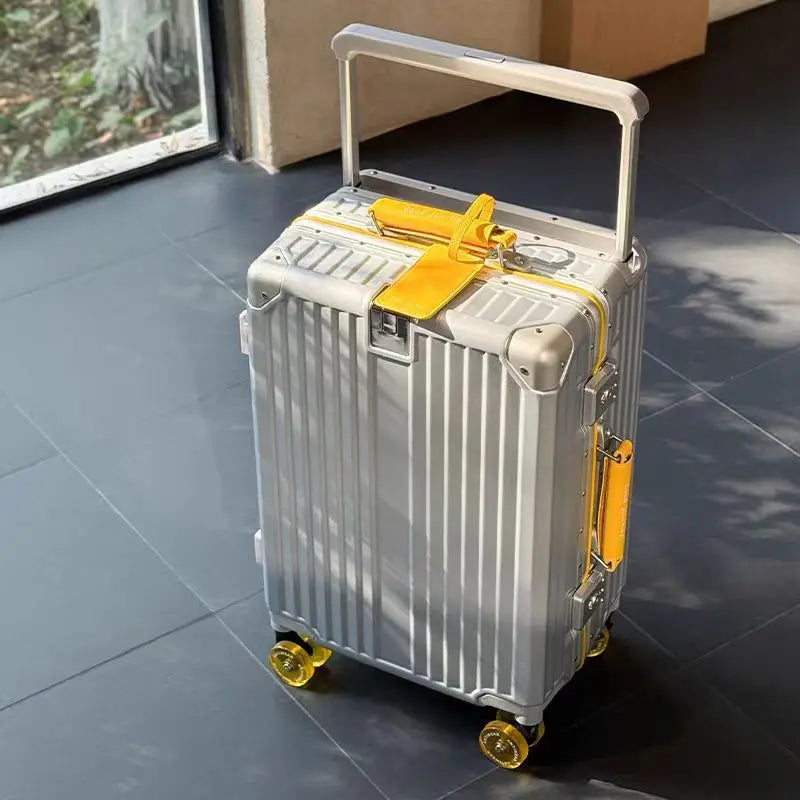 20/24/26/28 Inch Fashion Wide Handle Travel Suitcase Luggage with Cup Holder Suitcase Trip Cabin TSA Customs Lock Trolley Case
