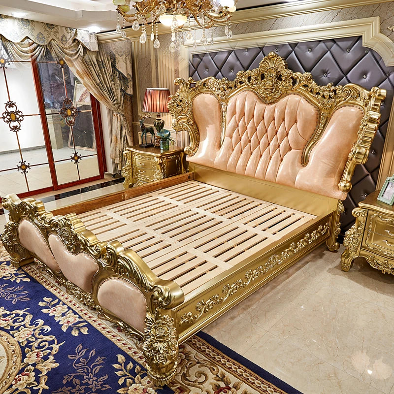 European Romantic Bed Adult Design Castle Aesthetics Luxury Comfortable Bed Fashion Sun Unusual Muebles Lounge Suite Furniture - Kimlud