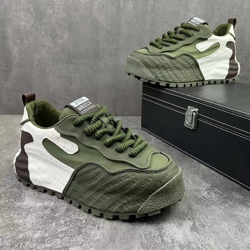 Fashion Men Shoes Casual Faux Leather Sneakers Brand Tenis Male Wedged Shoes Spring Summer Breathable Trainers Man Gym Run Shoes