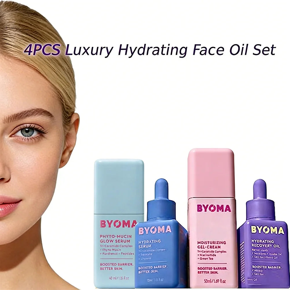 Luxury Hydrating Face Oil Set Squalane Jojoba Seabuckthorn Oil Blend Instant Radiant Glowy Skin Barrier Repair...