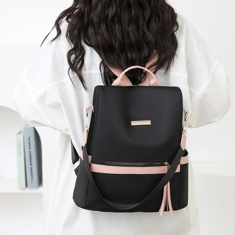 Fashion Anti-theft nylon Backpack Women Casual Waterproof School Bags for Teenage Multi-Function Shoulder Bags Travel Rucksack