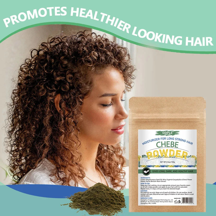GOIPLE Chebe Powder-Contains Natural Ingredients Promotes Strong and Healthy Hair Strengthens & Thickens Formulated for Dry Hair