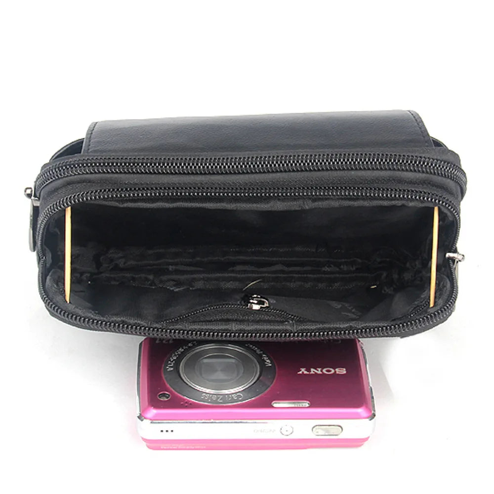 High Quality Men Genuine Leather Waist Pack Bag Coin Cigarette Purse Pocket Pouch Belt Bum Cell/Mobile Phone Case Fanny...