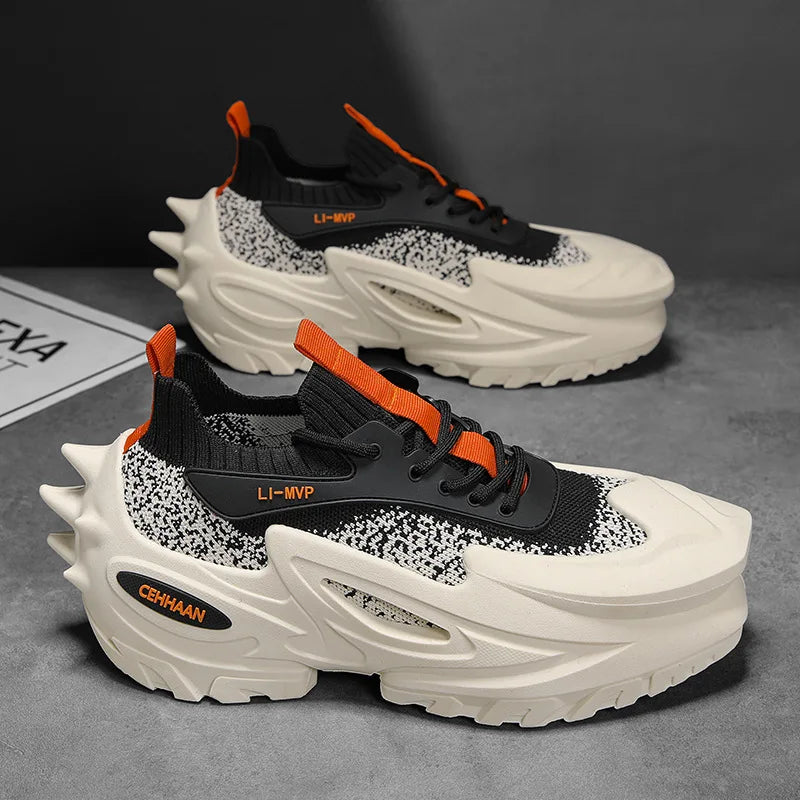 Men's shoes summer mesh breathable sports shoes casual thick sole height increasing outdoor sports shoes