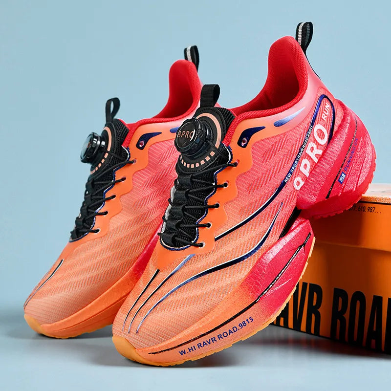 Marathon Carbon Plate Sports Running Shoes Men New Breathable Lightweight Mesh Sport Shoes Women Comfortable Nonskid Sneakers - Kimlud