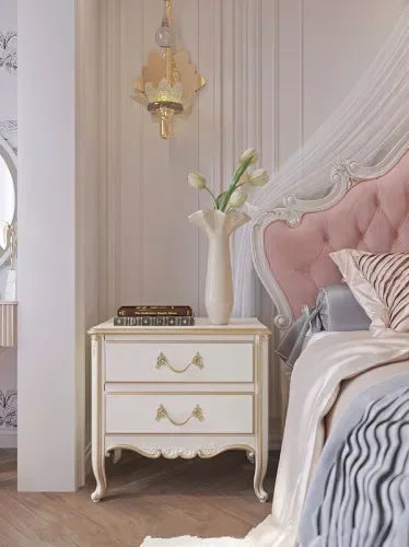 Girl Wood Luxury Bed Nordic Queen Cute Modern Twin King Bed Bedroom Princess Leather Camas De Matrimonio Dormitorio Furniture - Kimlud