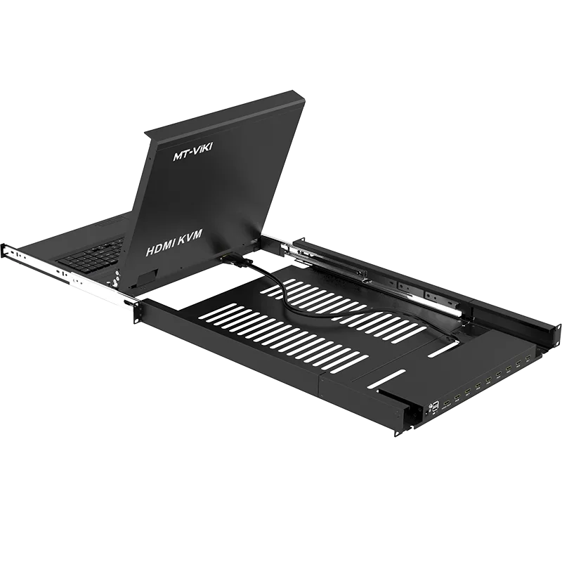 17.3" LED HDMI KVM Console 8 Port, MT-VIKI 1920*1080 Rackmount KVM Drawer for 1U 19" Server Rack,17.3 Inch LCD HDMI KVM Switch - Kimlud