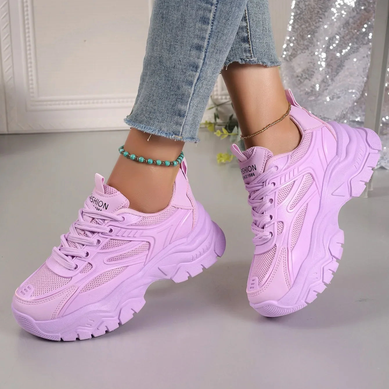 Women Sneakers 2024 New Fashion Chunky Sneakers Women Outdoor Tennis Platform Sports Shoes for Women Lightweight Designer Shoes - Kimlud