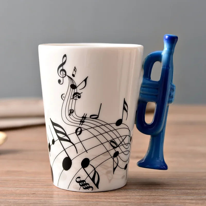 Novelty Music Note Cup Ceramic Guitar Coffee Mugs Personality Tea/Milk/Juice/Lemon Water Bottle Christmas Birthday Gift...