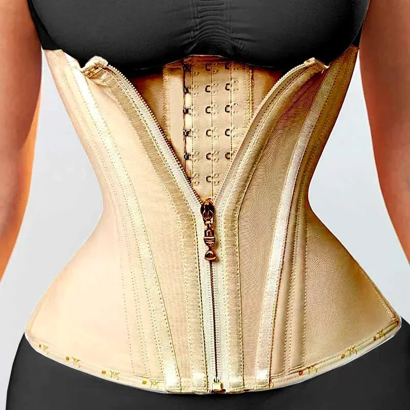 AfruliA Fajas Colombianas Girdles Double Compression Vest Waist Trainer Corset with Zipper Hook Flat Belly Slimming Body Shapers