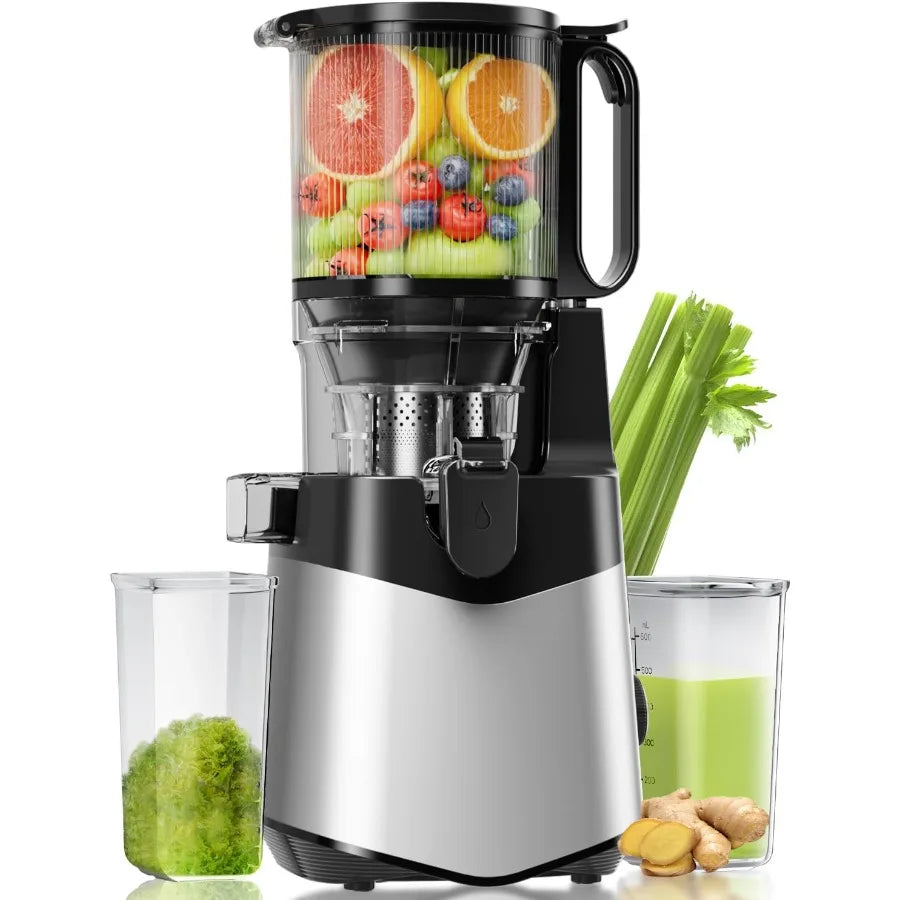 Cold Press Juicer with 5.3Inch Extra Large Feed Chute Designed for Whole Fruits and Vegetables 350W Slow Masticating Juicer Mac