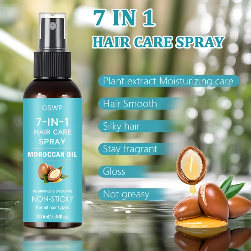 GSWP 7-in-1 Argan Oil Hair Spray, moisturizes hair, provides heat protection, and leaves hair smooth, shiny, and...