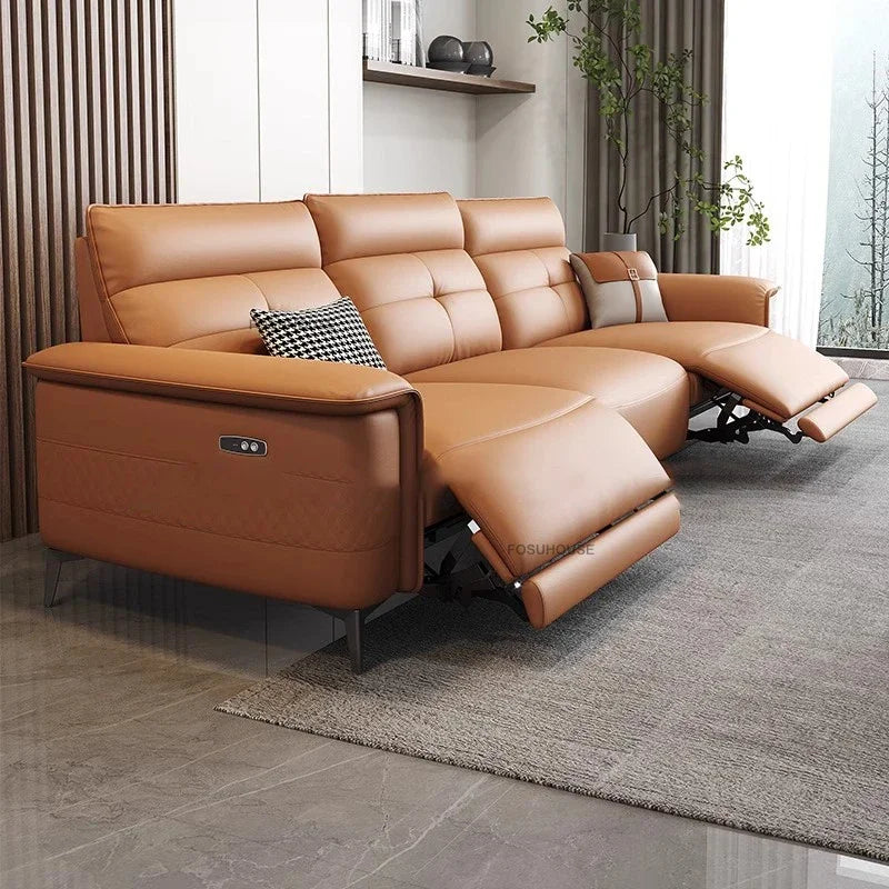 Modern Leather Living Room Sofas Italian Living Room Furniture Home Back Armrest Sofa Recliner Luxury Electric Function...