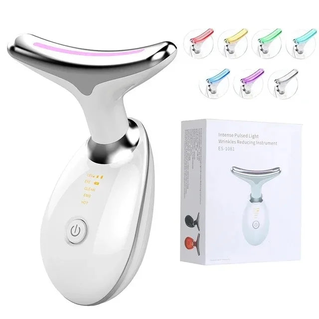 7 Colors Anti Wrinkle Facial Massager Neck Face Beauty Device Skin Tighten Facial Lift Device Reduce Double Chin Skin Care Tool