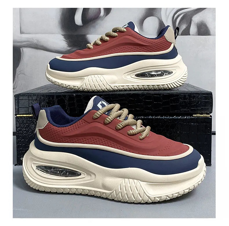 Men's Casual Sports Shoes, Fashionable Thick Soled Skateboarding Shoes, Trendy and Comfortable Men's Shoes Suitable for Outdoor - Kimlud