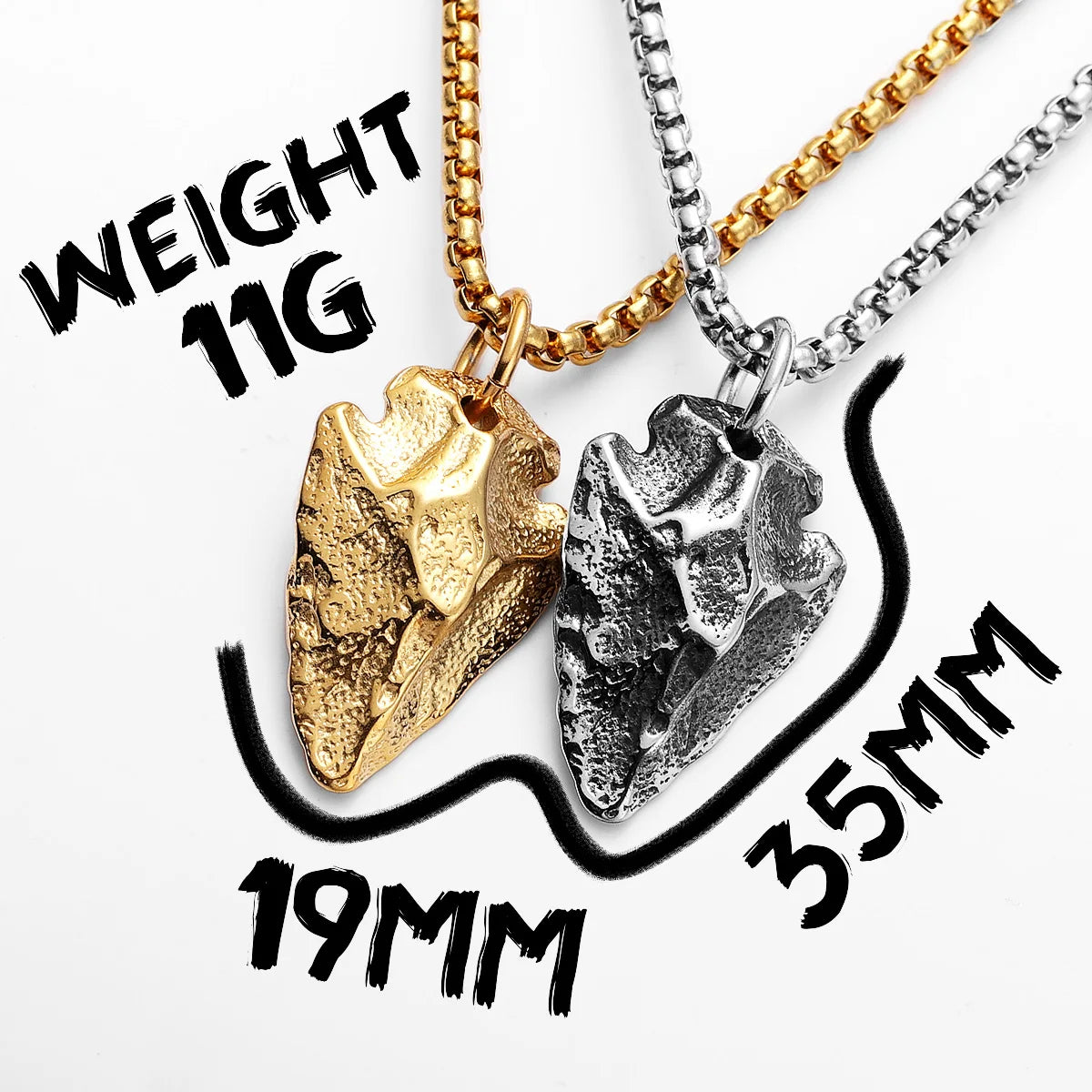 Meteorite Spearhead Men Necklaces With Pendant Stainless Steel Jewelry For Male Women Punk Hip Hop Accessories Gifts...