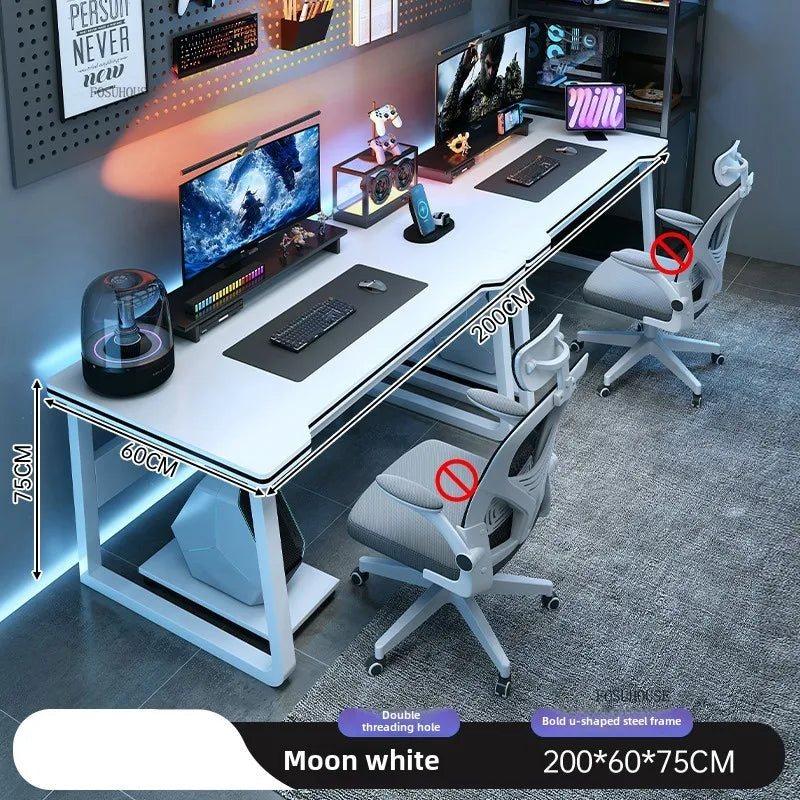 Modern Double Computer Desks Home Desktop E-sports Gaming Table Bedroom Simple Desk Student Study Tables Office Furniture - Kimlud