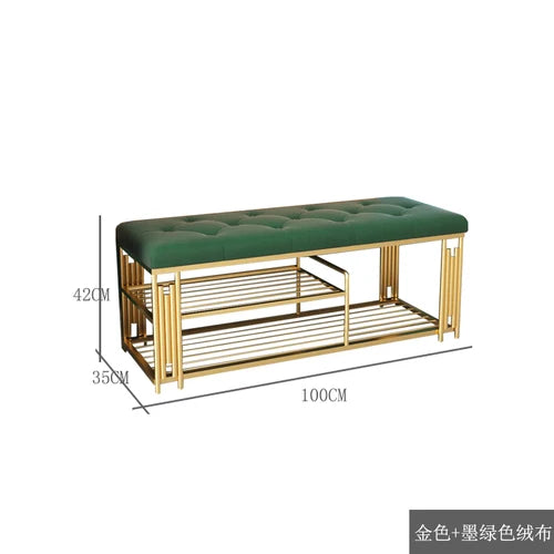 Fashion Cloakroom Hotel Shoe Changing Stools Light Luxury Living Room Storage Ottomans Creative Household Furniture Shoe Shelf T - Kimlud