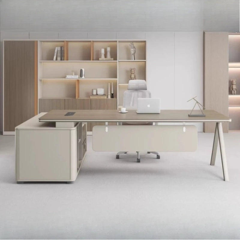 Large Wood Aesthetic Office Desk Designer Modern Drawers Standing Computer Desk Executive Wooden Mesa Escrivaninha Furniture - Kimlud