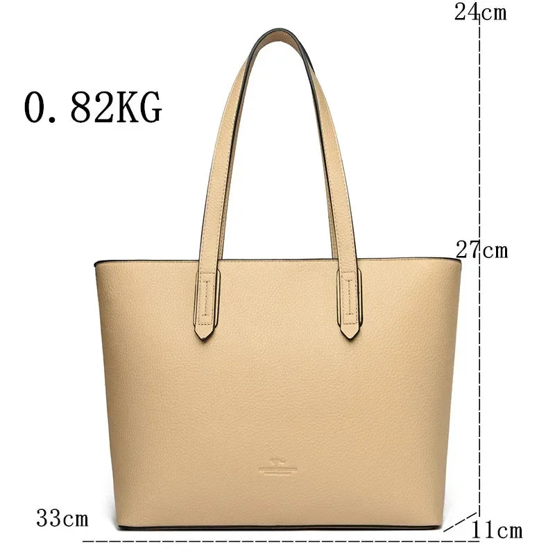 Genuine High Quality Large Capacity Shoulder Bag Female Tote Bag New Luxury Designer Handbag For Fashion Women Brand Shopper Bag - Kimlud