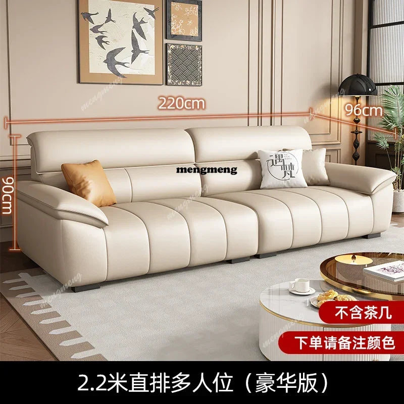 Genuine Leather Fancy Sofas Living Room Unique Lounge Floor Couches Puffs Italian Modern Divani Da Soggiorno Hotel Furniture - Kimlud