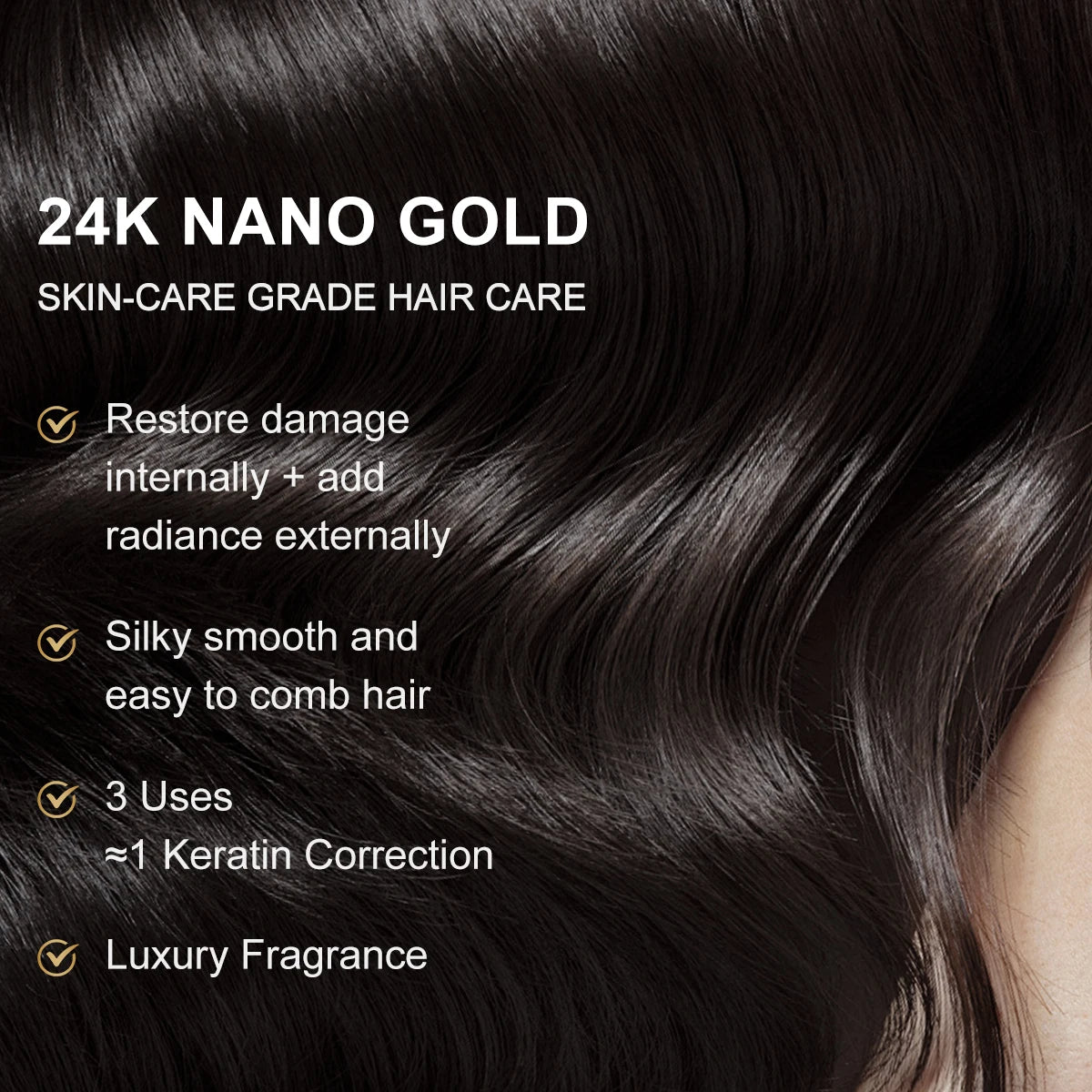 24 Nano Gold Hair Mask Repair Dry Damaged Frizzy Argan Oil Professional Hair Treatment Action Masks Smoothing Shiny Hair Care