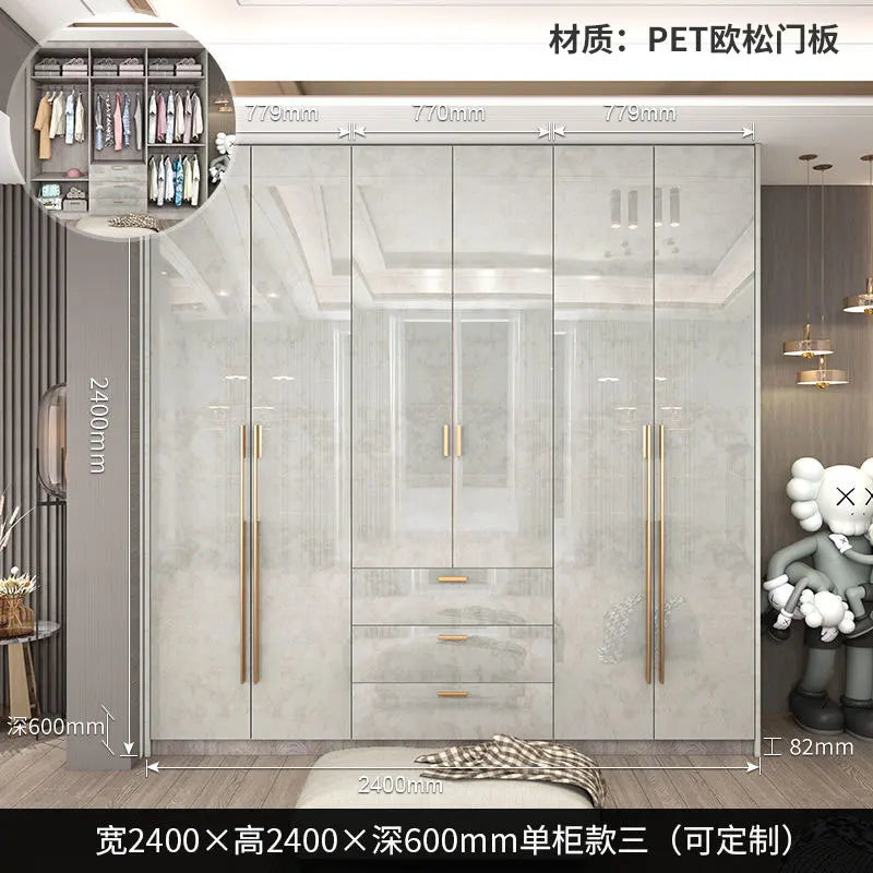 Support Storage Wardrobes Glass Door Shelves Organizers Luxury Wardrobe Bedroom Storage ClothesCupboard Armoires home Furniture - Kimlud