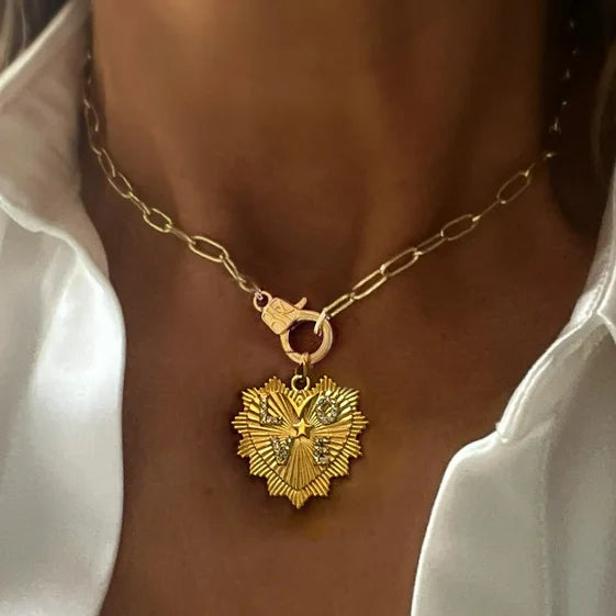 Exaggerated Lady Luxury virgin mary jesus catholic statues Necklace for Women Chokers Accessories Jewelry Gifts...