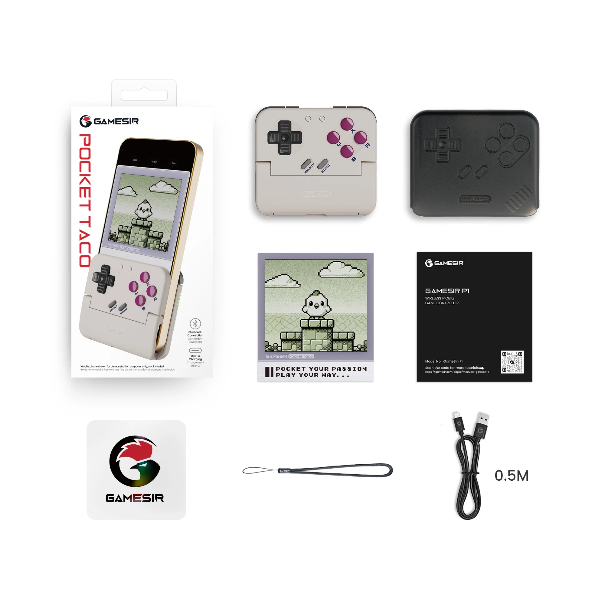 GameSir Pocket Taco Retro Gaming Mobile Controller, Vertical Handheld Gamepad for Android, Portable Bluetooth Controller...