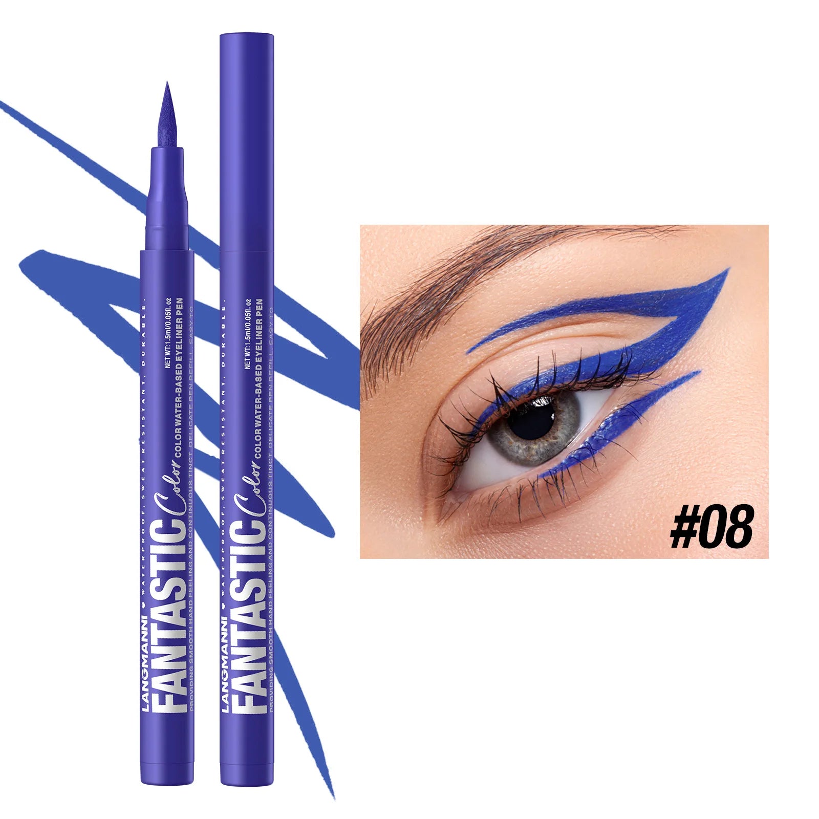 Matte Dark Purple Red Eye Liner Makeup White Liquid Eyeliner Quick-Drying Waterproof Eyeliner Pencil Long-Lasting 12...