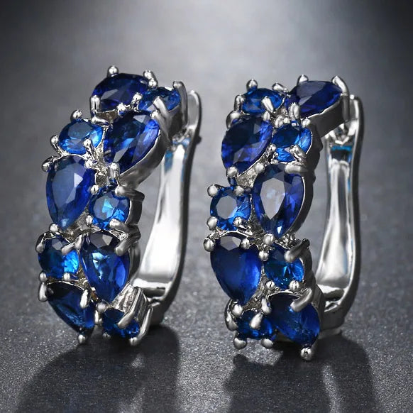 LXOEN 2022 Classic Semi-precious Stone Stud Earrings for Women Silver Color Round Studs Ear Jewelry brinco Gift bijoux
