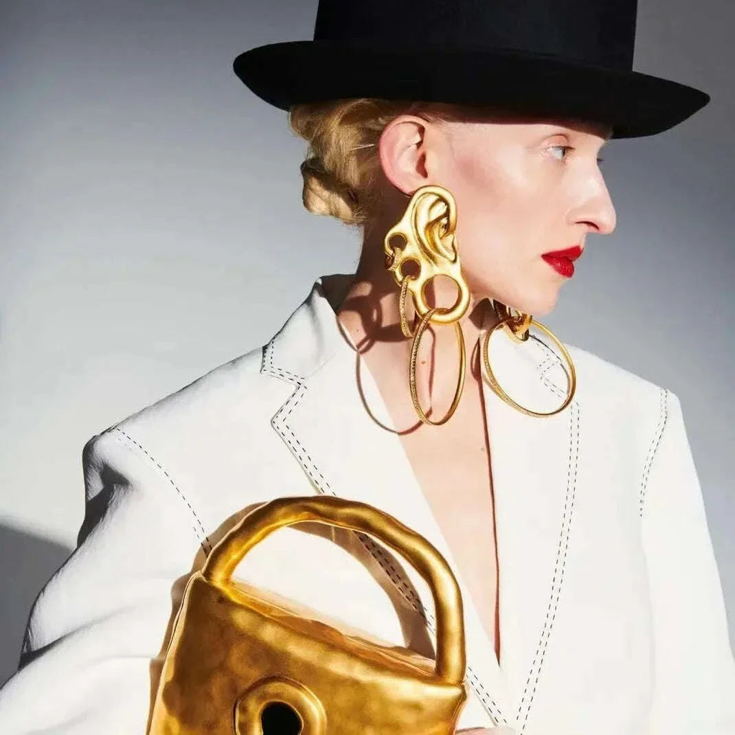 Fashion Luxury Exquisite Surreal Facial Elements Exaggerated Trend Ear Studs Niche design high-quality earrings for women