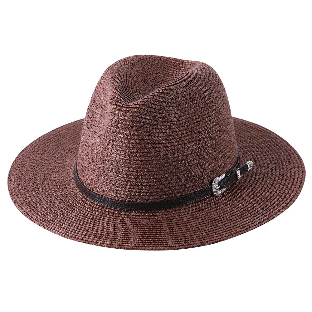 60CM Big Size Fashion Straw Parent-Child Hat For Women Men Summer Paper Panama Jazz Beach Hats Travel UV Protection Sun Cap