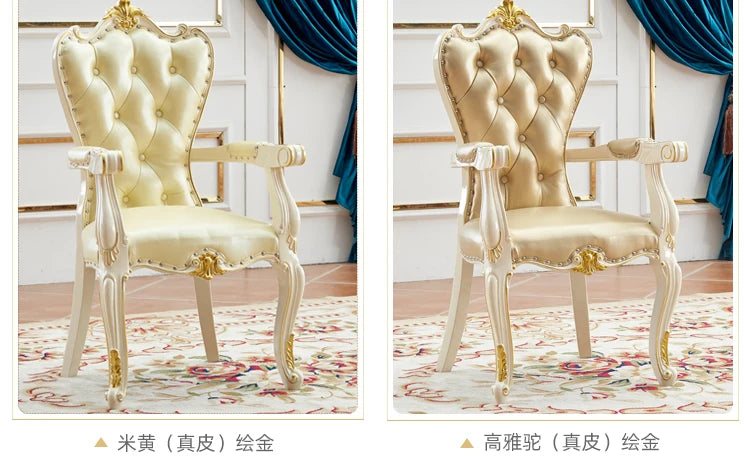 European Solid Wood Dining Chair Princess Lazy Throne Luxury Lounge Chair Fashion Butterfly Ergonomic Muebles Entrance Furniture - Kimlud