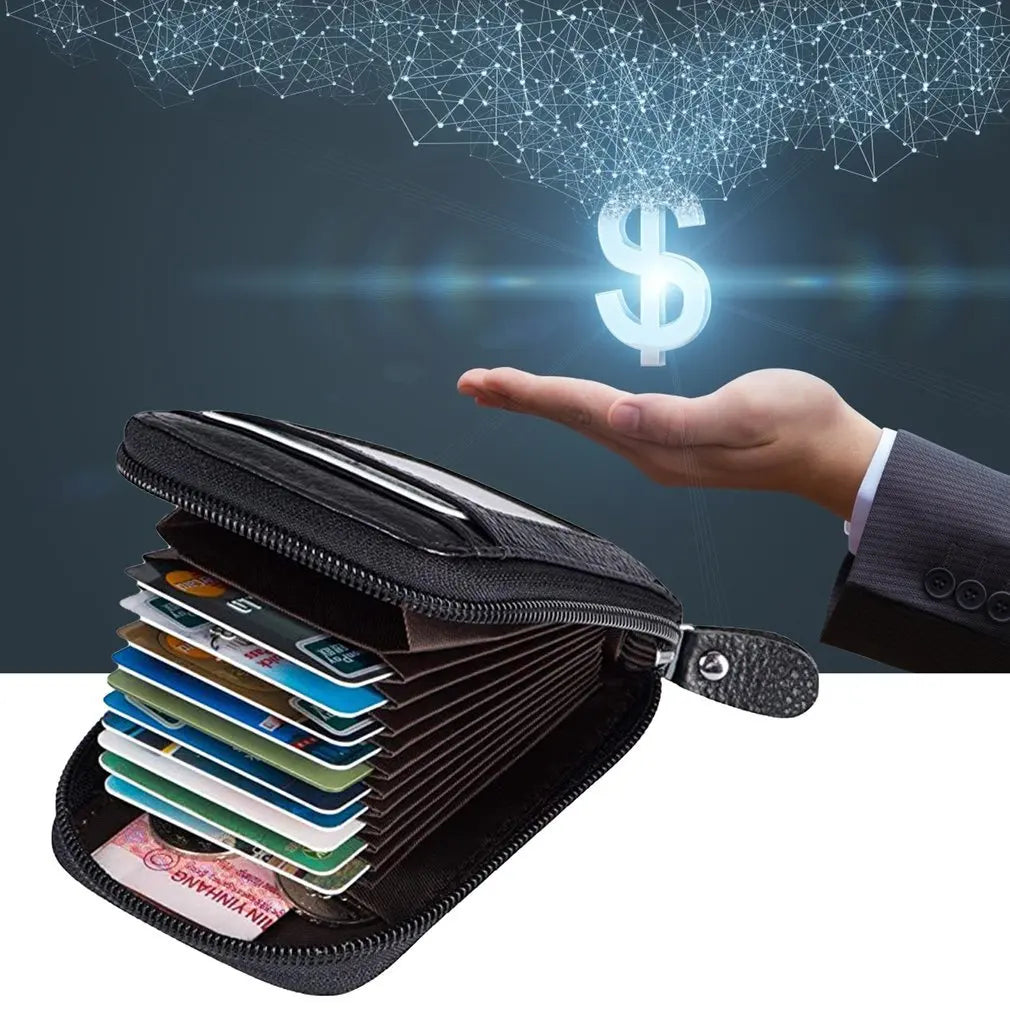 1Pc Leather Card Case with Zippered Coin Compartment Long Lasting and Durable Portable Perfect for Daily Commuting