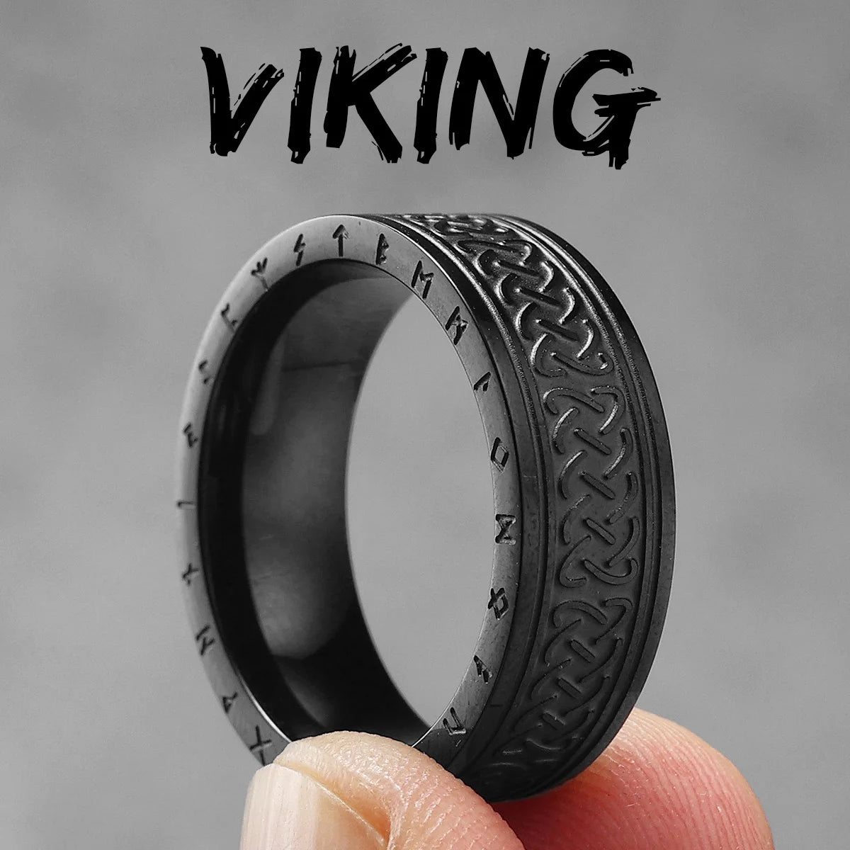 Retro Viking Celtic Knot Runes Stainless Steel Men Rings Punk New In For Male Women Fashion Jewelry Creativity Gift Wholesale